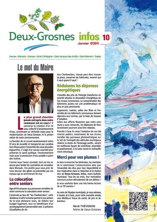 Deux grosnes infos 10 janvier 2024 journal municipal